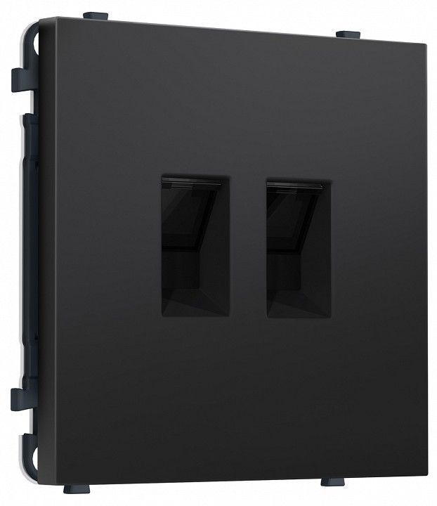 Розетка двойная Ethernet RJ-45 и со шторками, без рамки Ambrella Volt MS MS812110