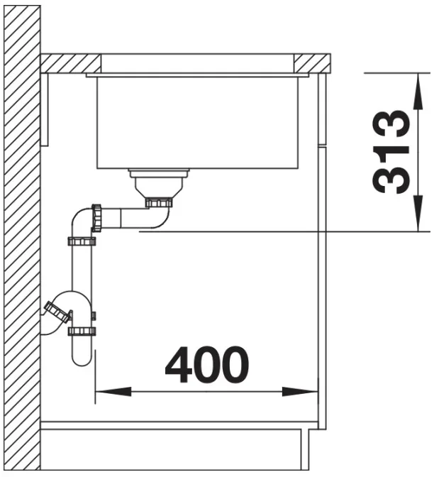 Мойка BLANCO SUBLINE 400-U Silgranit черный