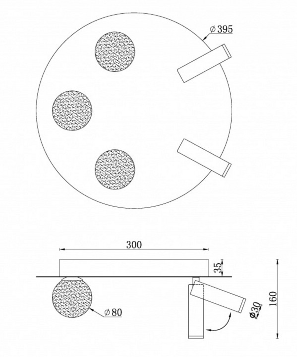 Потолочная люстра iLedex Telescope D4774-40 SBK