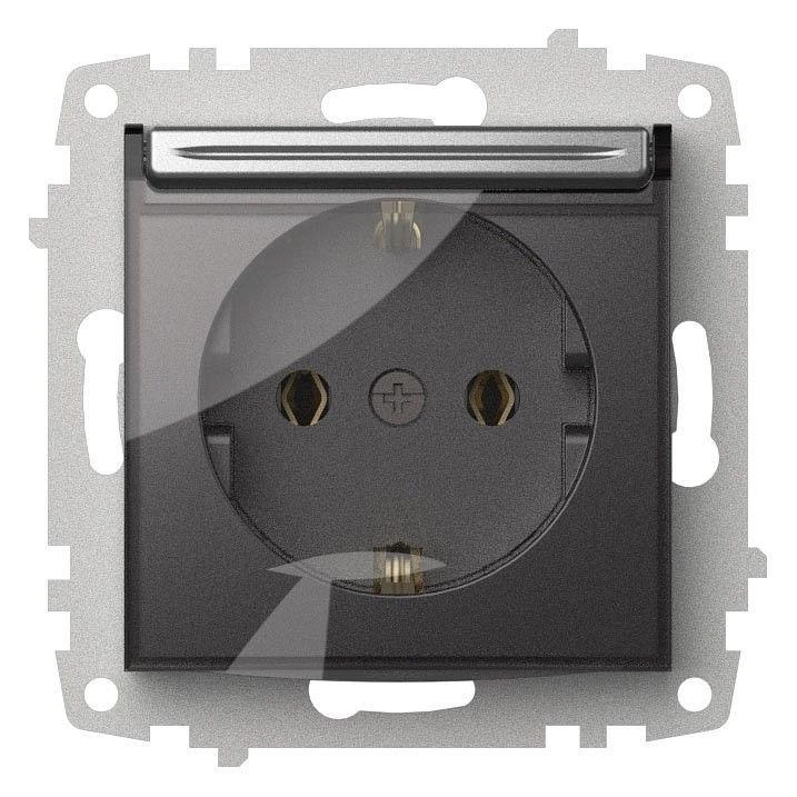 Розетка с заземлением с крышкой, без рамки Elbi Eleсtriс Zena Vega 609-011000-218