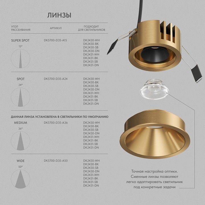 Встраиваемый светильник Denkirs SHINE GLOW DK2431-SB