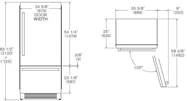 Встраиваемый холодильник Bertazzoni REF905BBRXTT