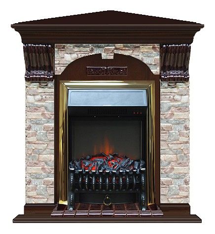 Комплект из электрокамина напольного и портала (106.5x81x98 см) Арочный ГЦ угл. Fobos BR АРУ00066