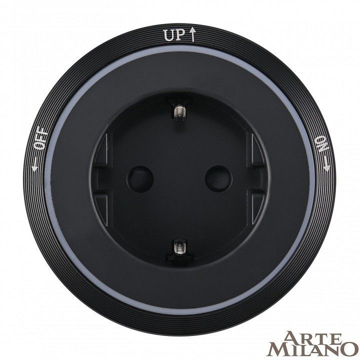 Розетка с заземлением на треке Arte Milano Am-track-sockets 380066TS LED/ES Black