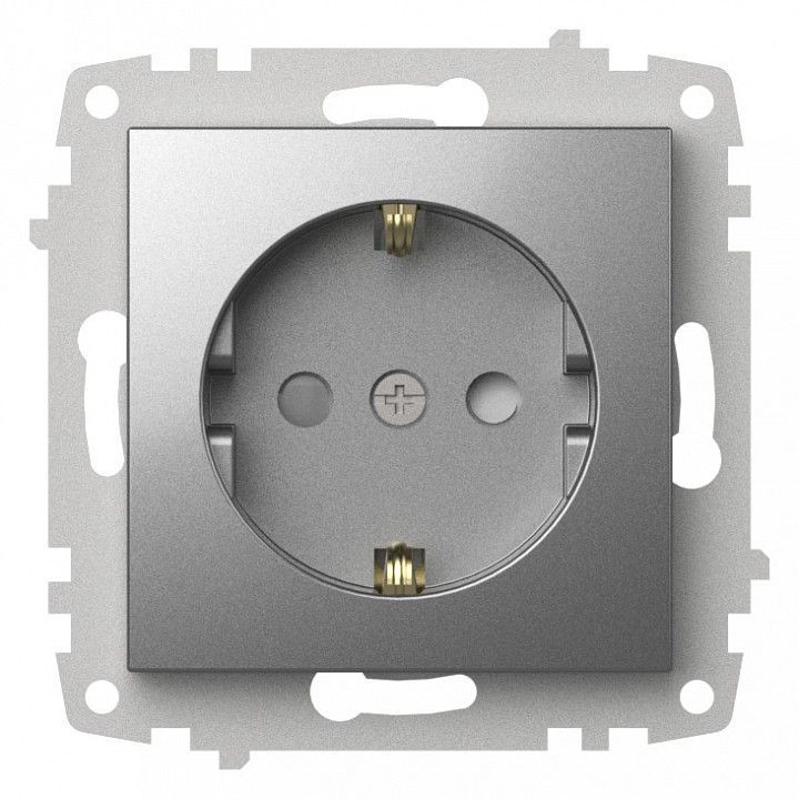 Розетка с заземлением и со шторкой, без рамки Elbi Eleсtriс Zena Vega 609-011000-243