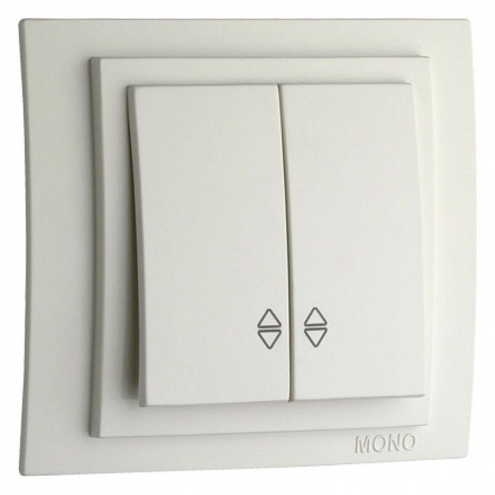 Выключатель проходной двухклавишный без рамки Mono Electric Despina / Larissa 500-001923-111