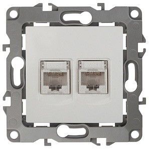 Розетка двойная Ethernet RJ-45 без рамки Эра Эра 12 12-3108-01