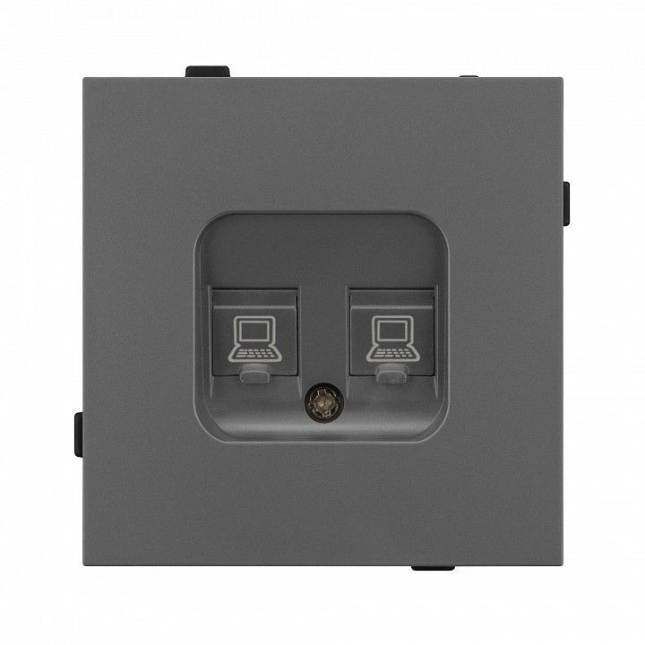 Розетка двойная Ethernet RJ-45 и со шторками, без рамки Arlight SCT-TENDO 054597