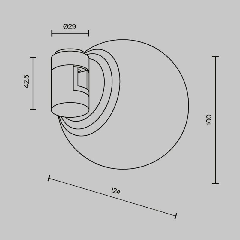 Накладной светильник Maytoni Technical Луна TR229-1-5W4K-BS