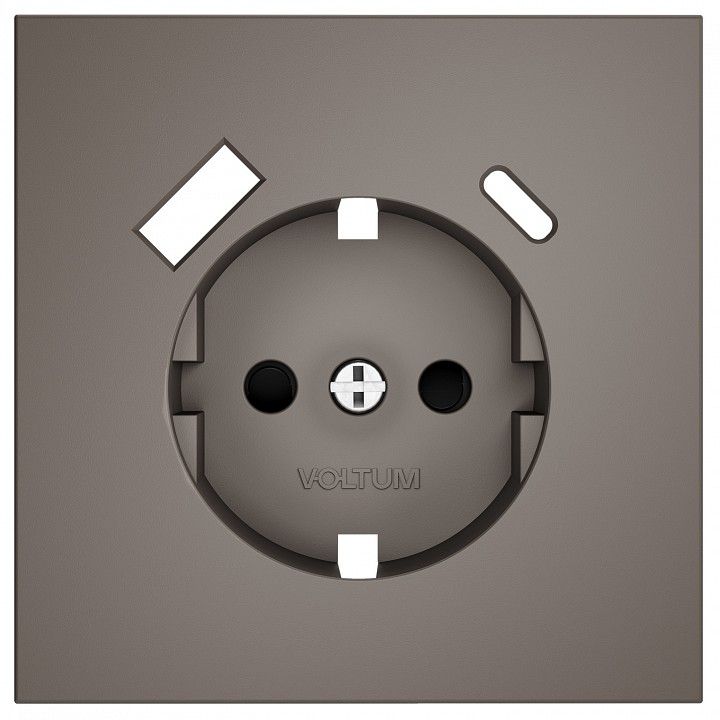 Накладка для розетки с заземлением и со шторками и 2хUSB type A и C Voltum S70 VLS001014