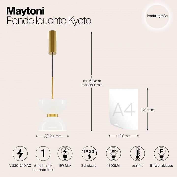 Подвесной светильник Maytoni Киото MOD178PL-L11G3K
