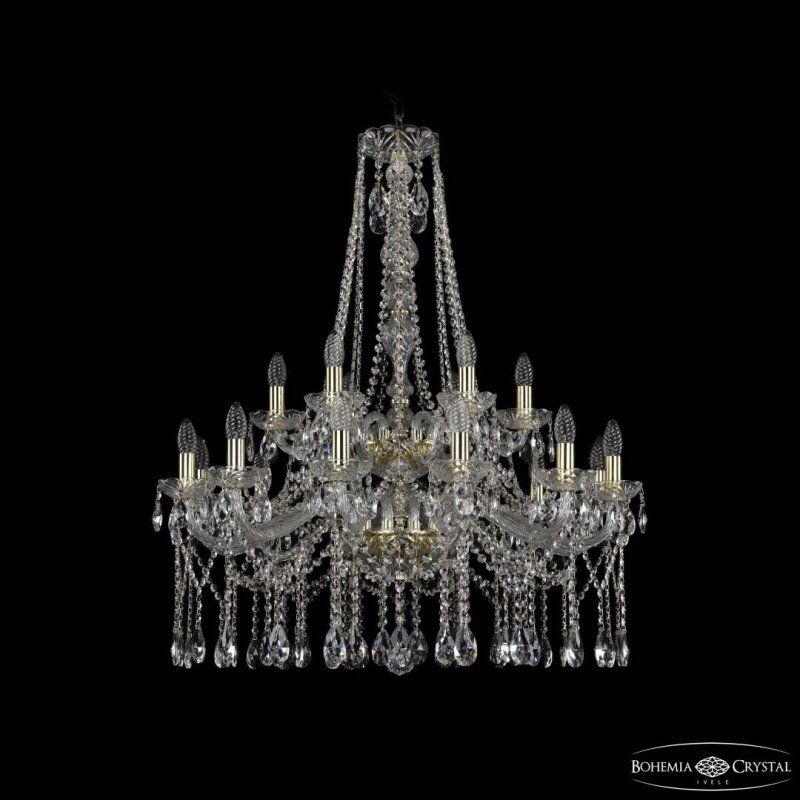 Подвесная люстра Bohemia Ivele Crystal 1413 1413/12+6/300/h-96/2d G