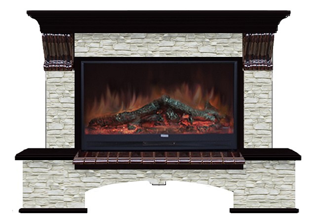 Комплект из электрокамина напольного и портала (149x42x108.5 см) Бостон К ГО Premier S86 БК860011