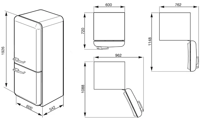 Холодильник Smeg FAB32RBN1