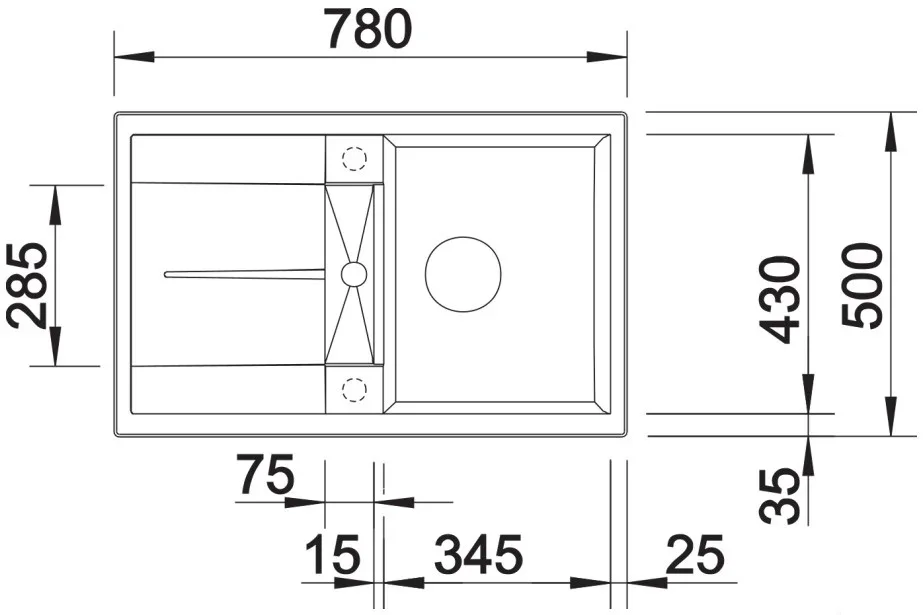 Мойка BLANCO METRA 45 S Silgranit антрацит