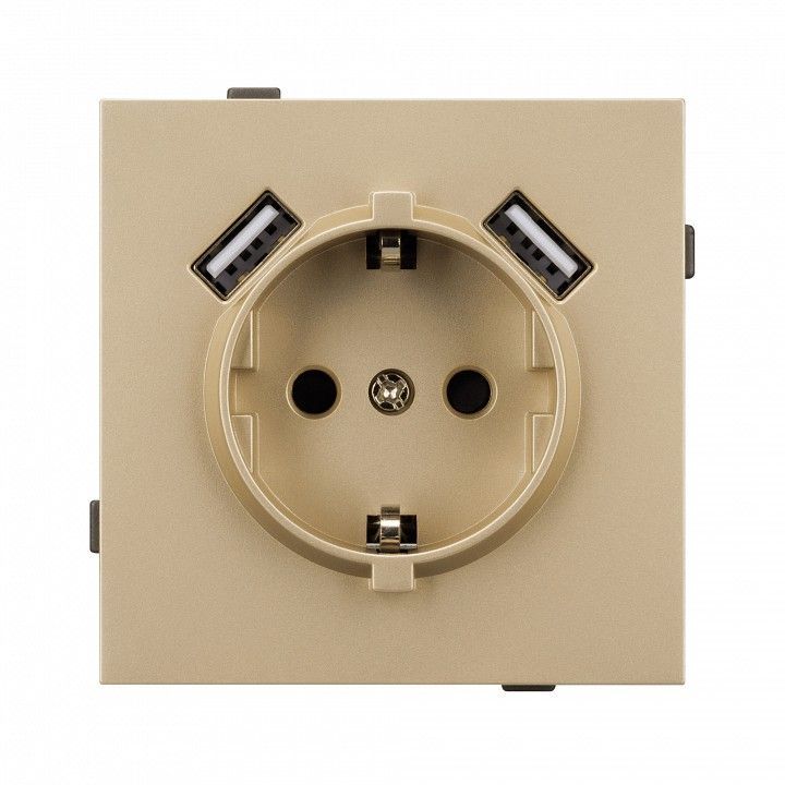 Розетка с заземлением и 2хUSB type A, без рамки Arlight SCT-TENDO 054604