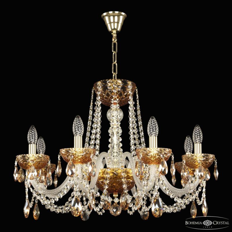 Подвесная люстра Bohemia Ivele Crystal 5402 5402/8/240 G Amber/M-1F K721