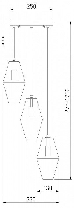 Подвесной светильник Eurosvet Prism 50236/3 янтарный
