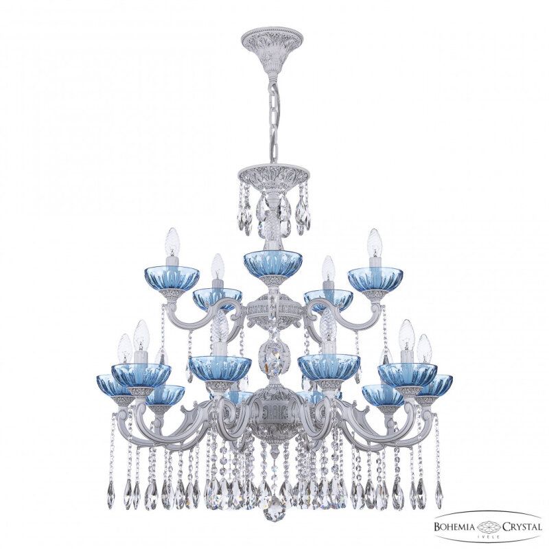 Подвесная люстра Bohemia Ivele Crystal AL7801 AL78101/10+5/250/2D A WMN P Aquamarine/M-1H