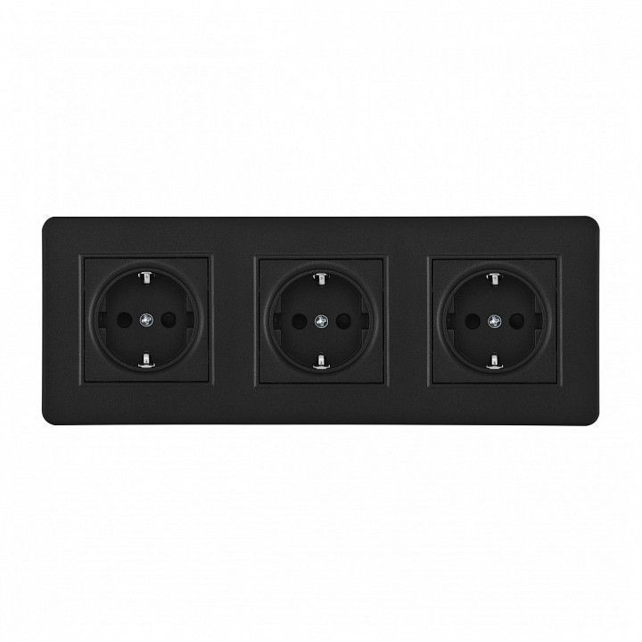 Розетка с заземлением и со шторкой Arte Milano SET16-3 SET16-3-40-1x3 black