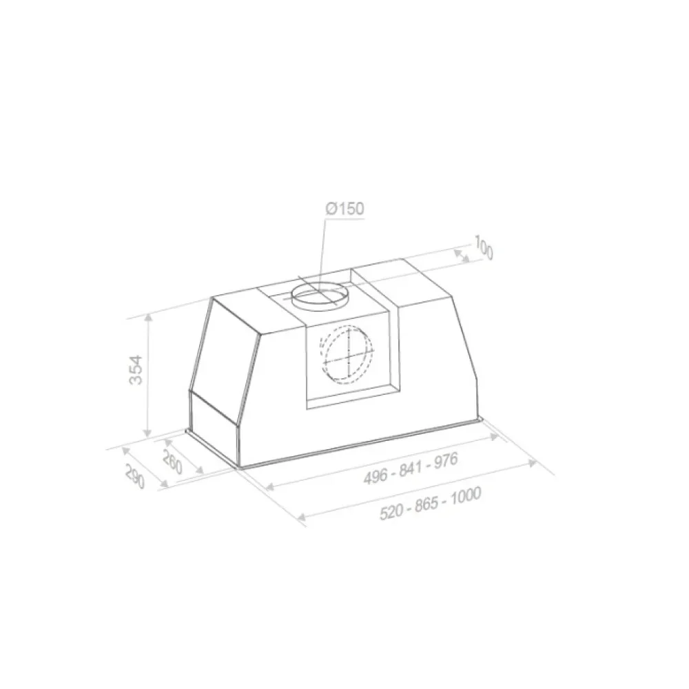 Встраиваемая вытяжка Pando PRO/52 INOX V.850 SEC