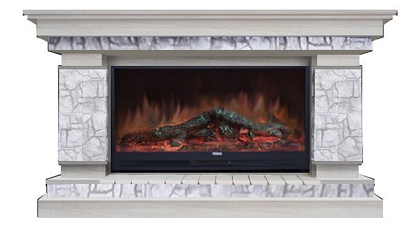 Комплект из электрокамина напольного и портала (143x45x82.5 см) Лорд Старый Город Premier S86 ЛО000014