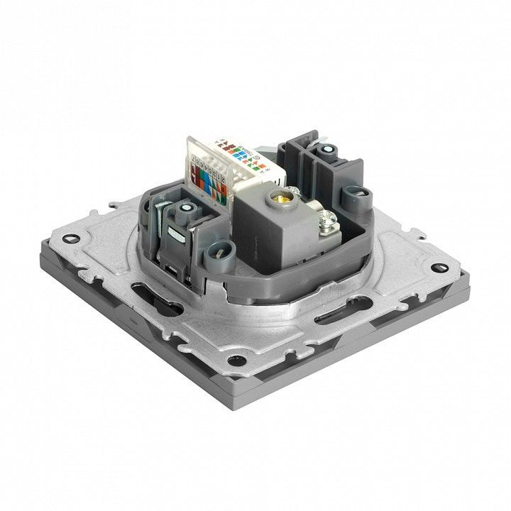 ТВ-розетка и розетка Ethernet RJ-45 без рамки Stekker Эмили 49950