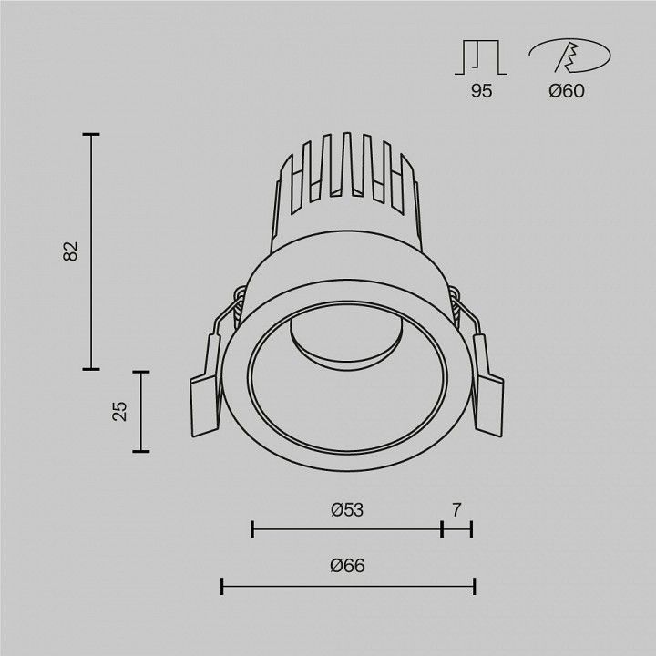 Встраиваемый светильник Maytoni Technical Омут DL115-10W-4K-W