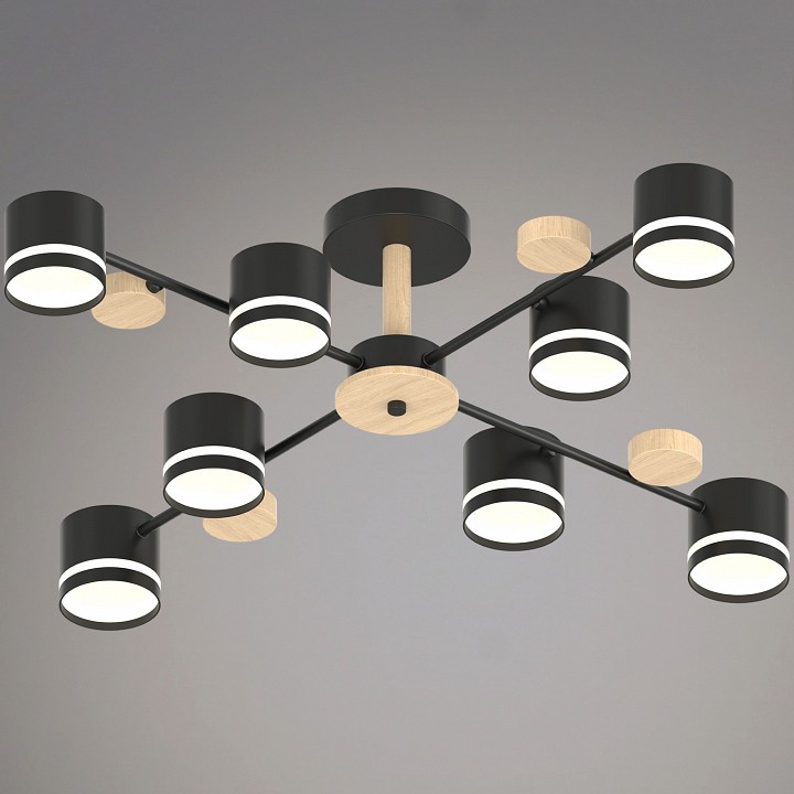 Люстра на штанге Reluce 68730 68730-0.3-08 GX53 BK+WOOD