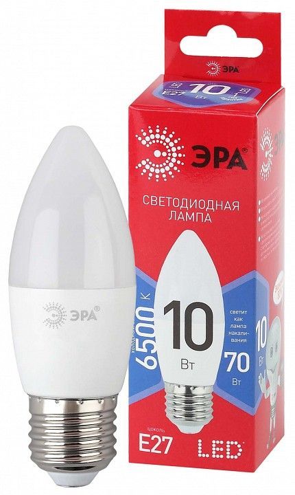 Лампа светодиодная Эра  E27 10Вт 6500K LED B35-10W-865-E27 R