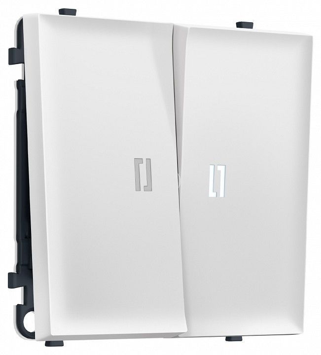 Выключатель проходной двухклавишный с подсветкой без рамки Ambrella Volt MS MS824035