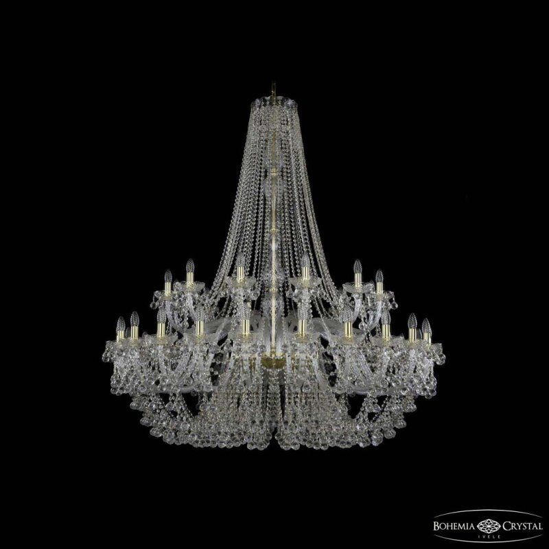 Подвесная люстра Bohemia Ivele Crystal 1409 1409/24+12/530/h-160 G