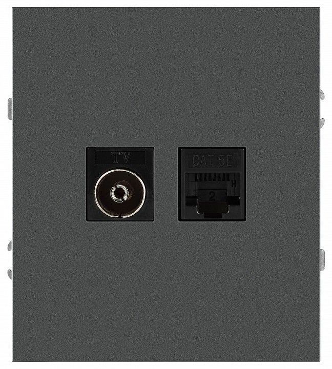 ТВ-розетка и розетка Ethernet RJ-45 без рамки Эра Arktik Б0070499