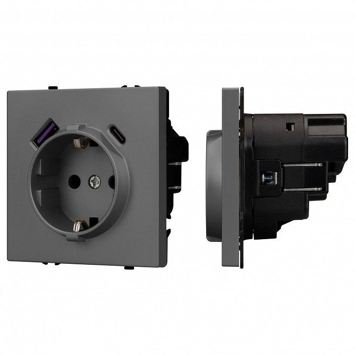 Розетка с заземлением и 2хUSB type A, без рамки Arlight SCT 054287