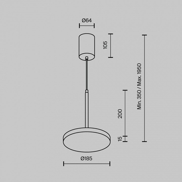Подвесной светильник Maytoni Technical Plato P076PL-L12W4K-B