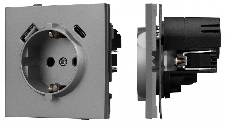 Розетка 2хUSB type A и C без рамки Arlight SCT-TENDO 054088