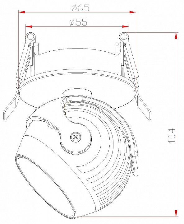 Встраиваемый светильник на штанге Fiberli 7002-ZZ10W 12130501