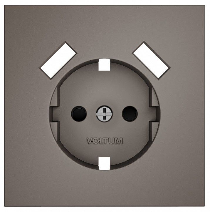 Накладка для розетки с заземлением и со шторками и 2хUSB type A Voltum S70 VLS000914