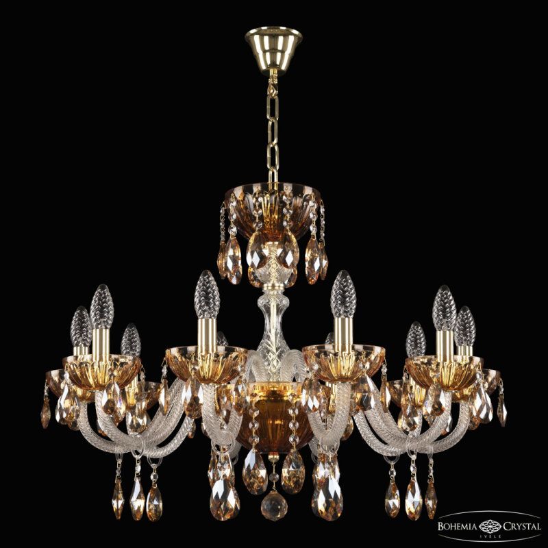 Подвесная люстра Bohemia Ivele Crystal 5417 5417/10/240 G Amber/M-1H K721