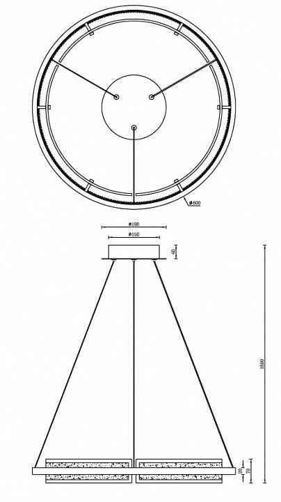 Подвесной светильник iLedex Meridian C4716-60 MBK