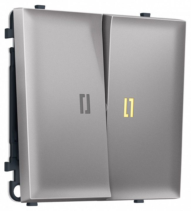 Выключатель проходной двухклавишный с подсветкой без рамки Ambrella Volt MS MS504030