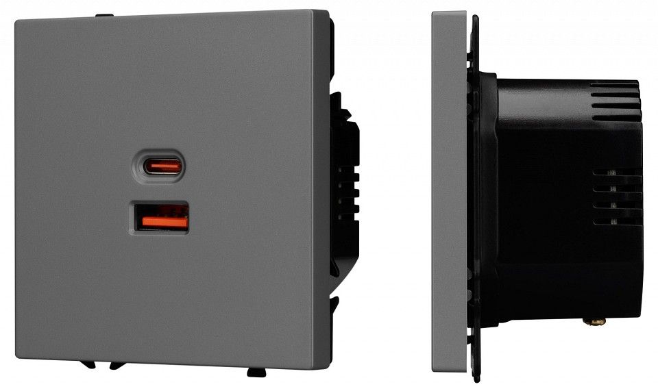 Розетка 2хUSB type A и C без рамки Arlight NOBE 054319(1)