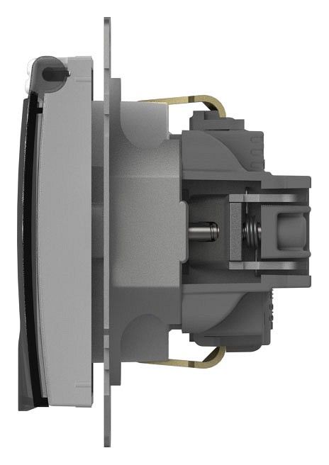 Розетка с заземлением и со шторкой, без рамки с крышкой Elbi Eleсtriс Zena Vega 609-015600-219