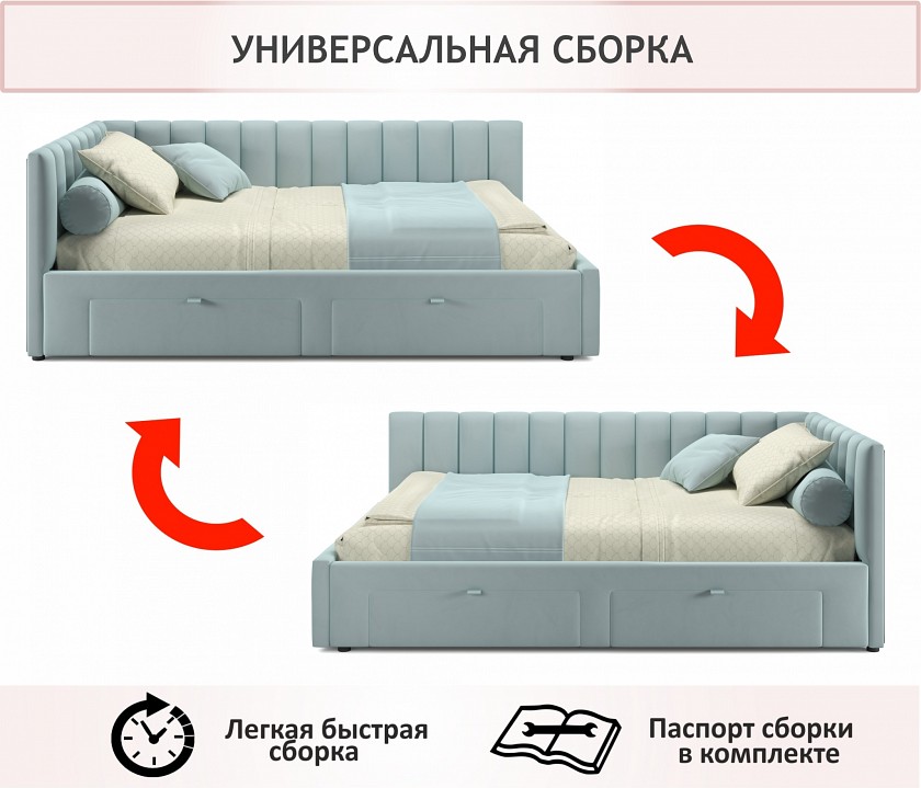 Кровать полутораспальная Milena 2000x1200
