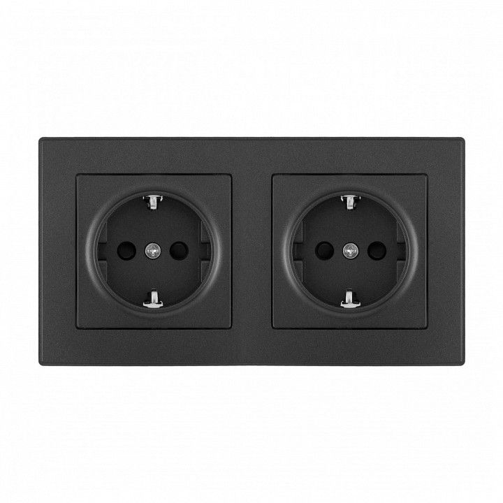 Розетка с заземлением и со шторкой Arte Milano SET06-2 SET06-2-40-1x2 black