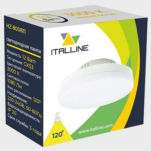 Лампа светодиодная Italline  GX53 12Вт 3000K HZ 800811