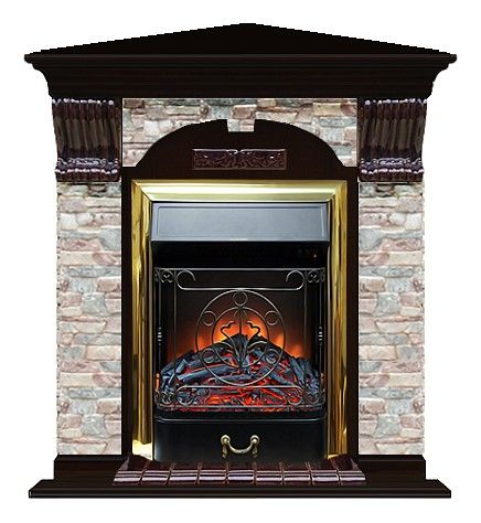 Комплект из электрокамина напольного и портала (106.5x81x98 см) Арочный ГЦ угл. Majestic BR АРУ00064