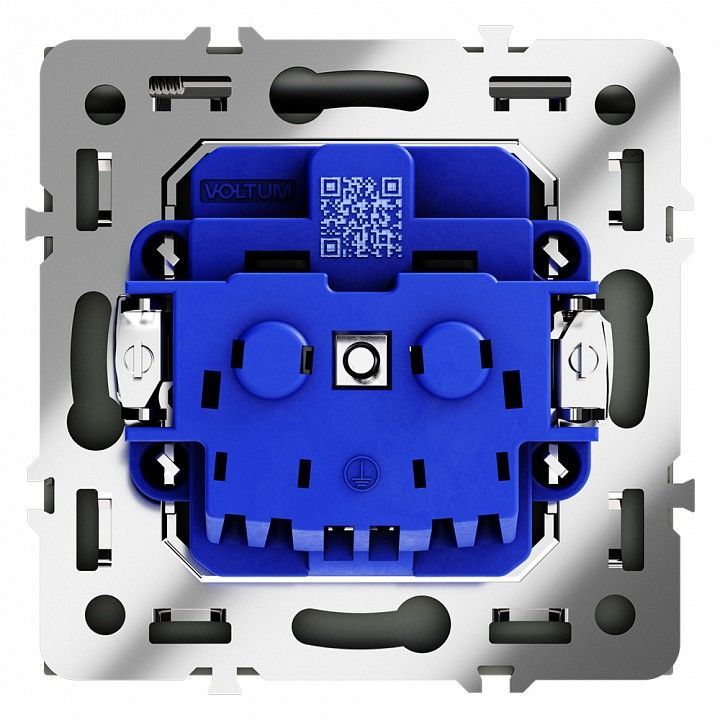 Розетка с заземлением и со шторкой, без рамки с крышкой Voltum S70 VLS040308