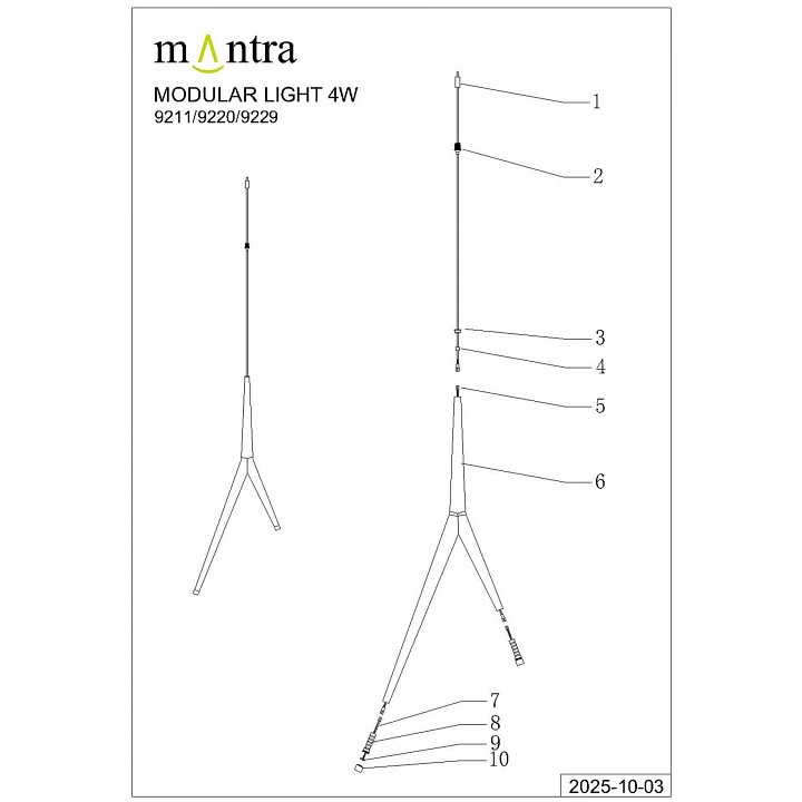 Подвесной светильник Mantra Arrecife 9229