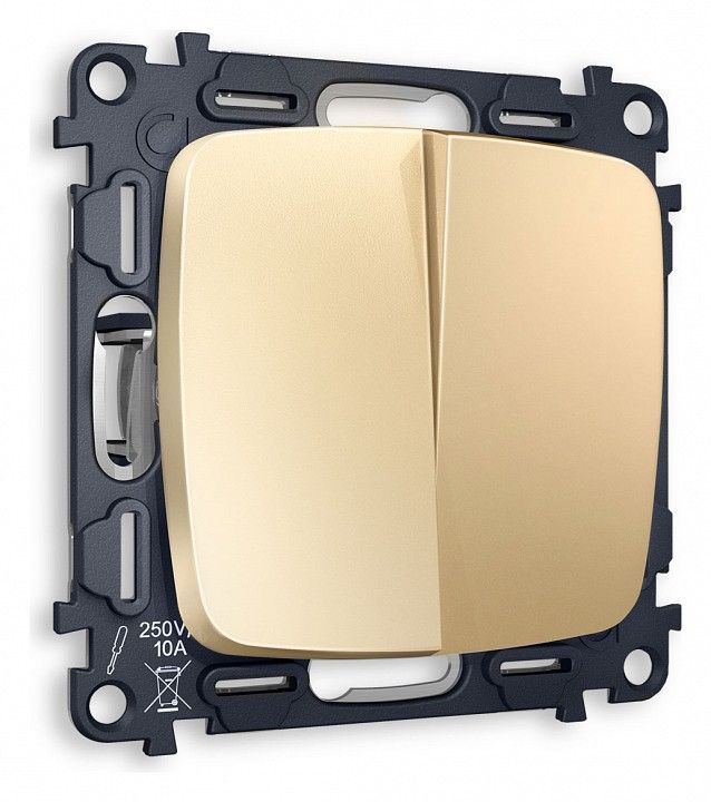 Выключатель двухклавишный без рамки Ambrella Volt OMEGA MO603010